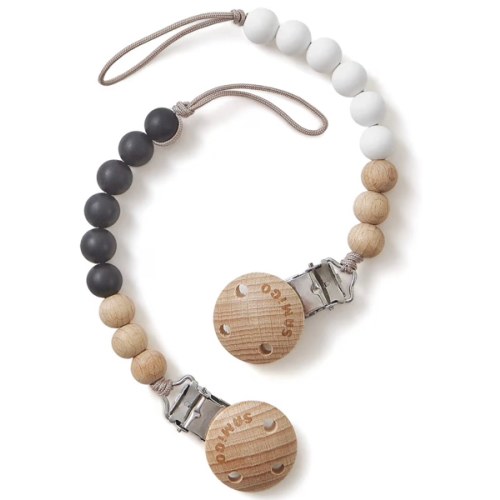 SAMiGO Silicone Pacifier Clips Holders Paci Binky Clips for Baby Boys and Girls - 2 Pack