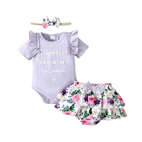 Mioglrie Newborn Infant Baby Girl Clothes Romper Shorts Set Floral Summer Outfits Cute Baby Clothes Girl
