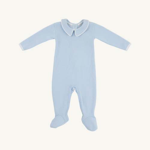 Rock Me Romper (Ribbed) - Buckhead Blue & Worth Avenue White
