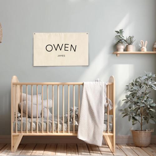 Personalized Baby Name Canvas Flag, Custom Nursey Name Flag, Baby Name Banner, Custom Baby Name Canvas, Nursery Wall Decor