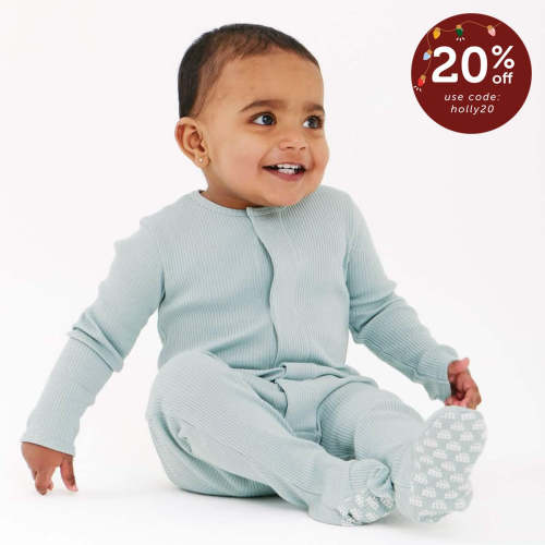 mist ribbed cotton magnetic parent favorite footie – Magnetic Me