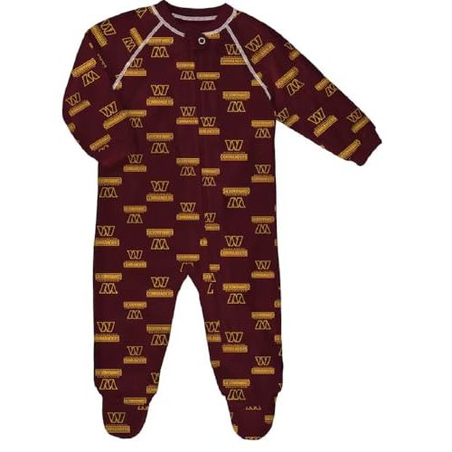 Football Newborn Infant Raglan Full Zip Coverall Sleeper Onesie - (0-24 months)