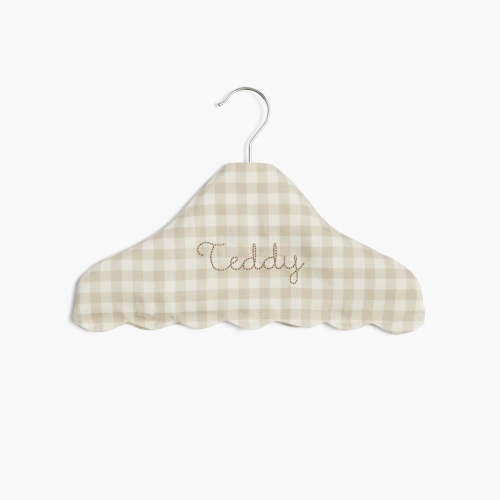 Children's Hanger - Beige Gingham | Gooselings