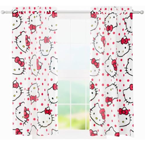 Franco Hello Kitty Kids Room Window Curtains Drapes Set, 82 in x 63 in, (Official Licensed Product)