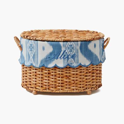 Isabella Rattan Basket with Ikat Liner (Extra Small)