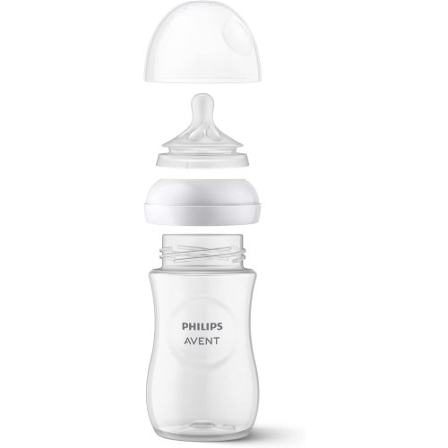 Philips Avent Natural Baby Bottle With Natural Response Nipple, Clear, 9oz, 3 pack, SCY903/03