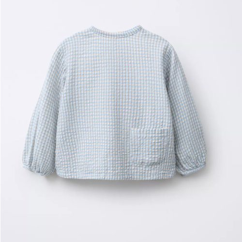 PLAID TEXTURED SHIRT - Sand / Blue | ZARA United States