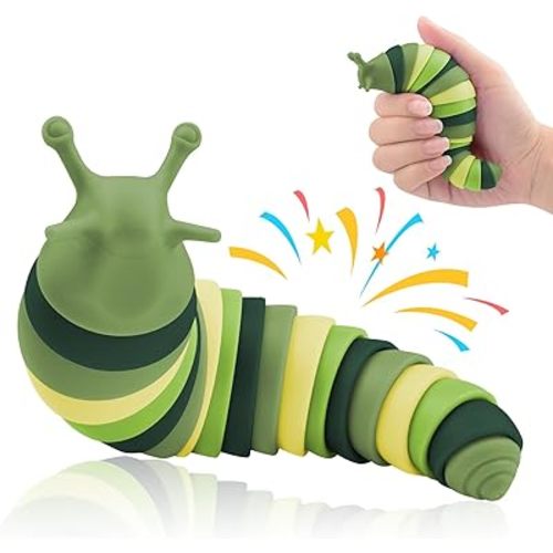 Cevioce Sensory Slug, Mini Fidget Slug For Adults & Kids, Autism Sensory Toy, Ages 3+, Easter Stuffer (Green)
