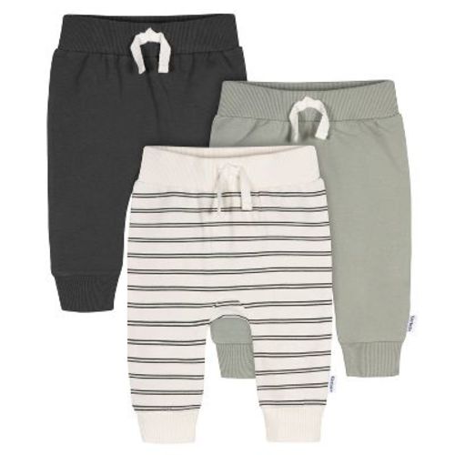Gerber Baby Boys' 3-Pack Jogger Pants, Wrought Iron, 3-6 Months