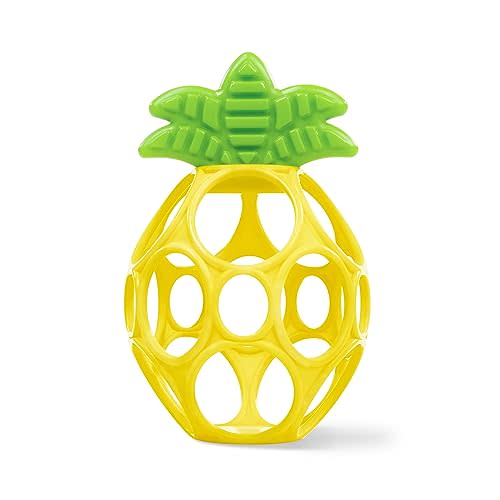 Bright Starts Oball Easy Grasp Pineapple Teether Toy, Hold My Own Collection, BPA Free, Unisex, Newborn and Up