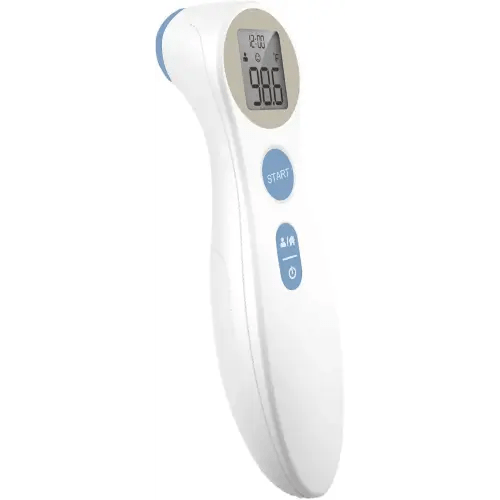 Digital Forehead Thermometer - Infrared - White (Body Temperature Reader, Lightweight, Compact)