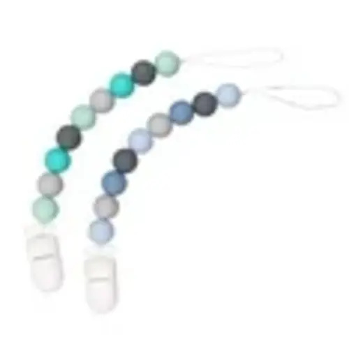 Loyerfyivos Silicone Pacifier Clips for Baby Boys and Girls - One-Piece Beads, Rust-Free Holders, Teething Relief, Baby Necessities, Newborn Safe Baby Essentials