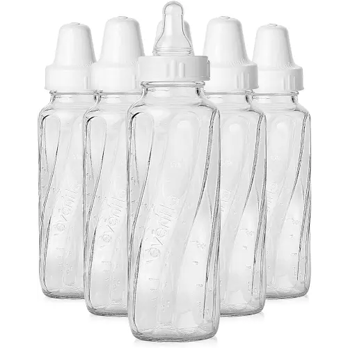 Evenflo Feeding Classic Glass Bottle, Twist Bottles, 8 Oz, 1-Pack of 6 Bottles