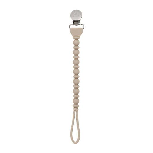 Itzy Ritzy Sweetie Strap Beaded Silicone Pacifier Clip, Unisex, Toast