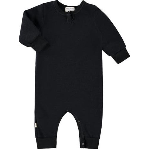 Henley Sweatshirt Fleece Romper, 6-9M