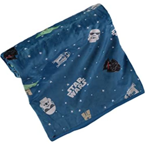 Star Wars Baby Unisex Plush Blanket Baby Gifts - Soft Baby Blankets (Blue, 0-12 Months)