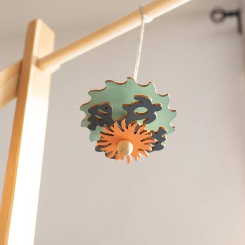 Coral Reef Mini Mobile - play gym/car seat mobiles - handmade, wood, colorful, gender-neutral, Montessori baby