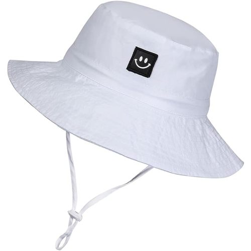 MaxNova Baby Sun Hat Smile Face UPF 50+ Toddler Bucket Hat for Boys Girls 0-7 Years