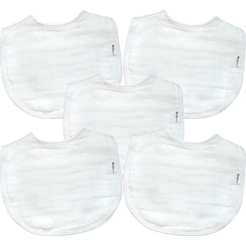 5-Pack Organic Cotton Muslin Baby Bibs