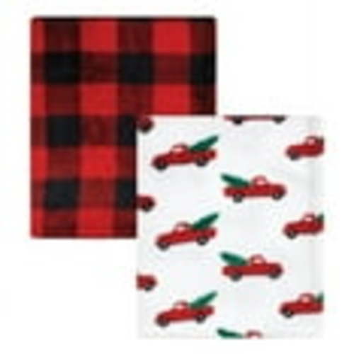 Hudson Baby Holiday Cozy Unisex Baby Silky Plush and Coral Fleece Blanket, Christmas Tree Truck, 30x36 inches