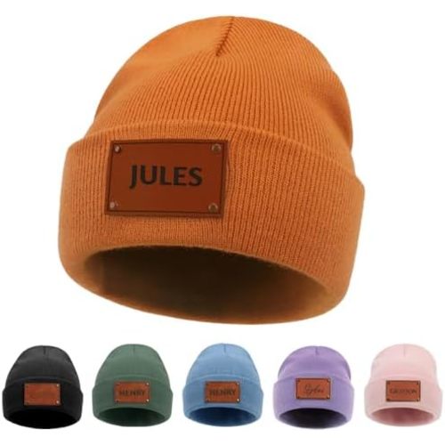 Embroidered Name Newborn Beanie Hat, Custom Warm Newborn Hats, Personalized Knit Hats for Adualt