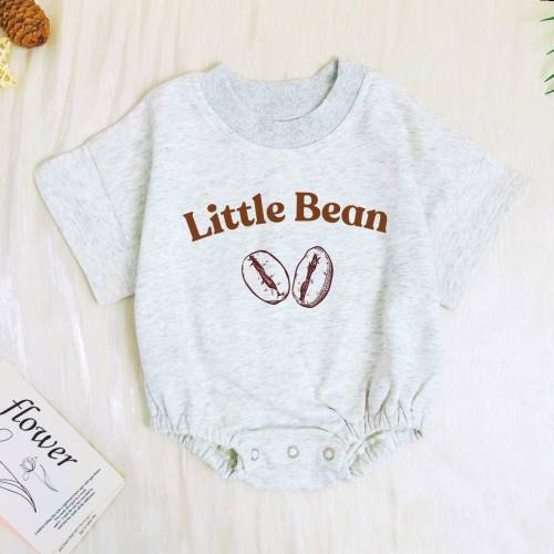 Coffee Bean Baby Tshirt|Little Bean Baby Bubble Romper|Brown Baby Clothes|Minimalist Outfit|Baby Shower Gift|Pastry Romper|Baby Boy Tee