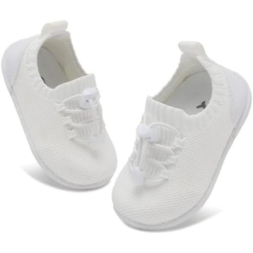 FEETCITY Baby Shoes Boys Girls First Walking Shoes Infant Sneakers Crib Shoes Breathable Lightweight Slip On Shoes