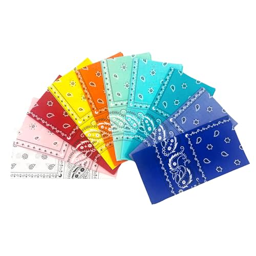 Vamqor 100% Cotton 10 Pack Fine Bandanas