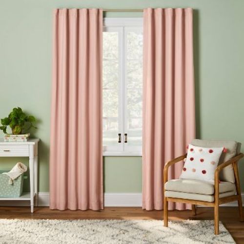 84" Blackout Twill Solid Kids' Panel Pink - Pillowfort™: Noise Reduction, Uv Protection, Energy Efficient