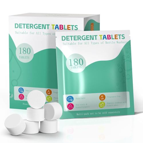 Baby Bottle Washer Detergent Tablets for Momcozy Pro, Baby Brezza, Bottle Cleaner Washers Sterilizers & Dryers, Baby-Safe Natural Formula, Professional Cleaning Power for Bottles & Nipples, 180PCS