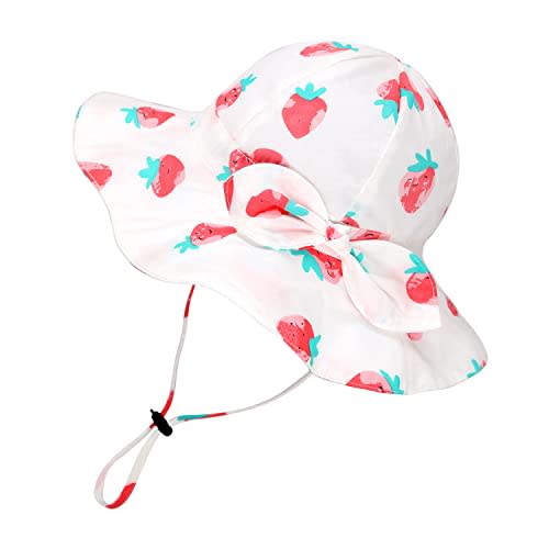 jerague Toddler Kids Baby Girl Breathable Sun Hat Cotton Foldable 50+ SPF Protective
