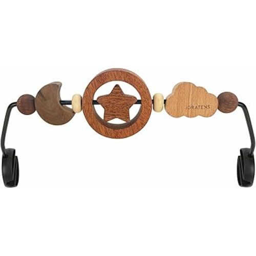 Baby Bjorn Bouncer Toy Bar, Toy Bar for Baby Bouncer, Baby Sensory Toy, Rotatable, Easy to Attach and Remove, Eco-Friendly Materials, Natural Wood