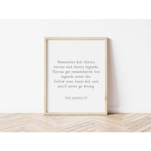 sandlot quote print, boys room decor, baseball bedroom, baseball sign, baseball decor, baseball birthday, sports quote, hero sign