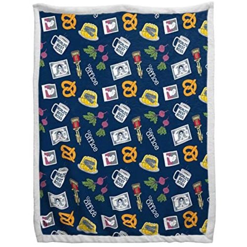 The Office Iconic Moments Sherpa Back Blanket - Measures 60 x 90 inches, Bedding - Fade Resistant Super Soft (Official The Office Product)