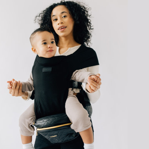 Tushbaby Hip Seat and Snug Carrier Bundle - Black Vegan Leather, Black Snug Carrier