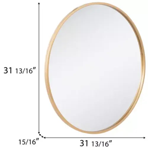 Gold Round Metal Wall Mirror