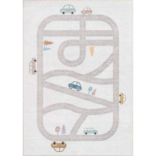 Well Woven Kids Rugs Playful Roads Grey Area Rug