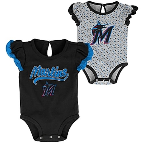 Mlb Miami Marlins Infant Boys' Short Sleeve Layette Set - 0-3m