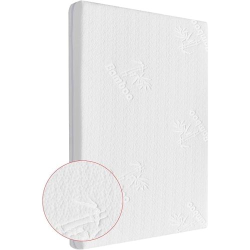 Bassinet Mattress Pad 36.5X25X1.5, Fits Dream On Me Nest/Zodiak/Zoom Portable, Pamo Babe Deluxe and Baby Trend Deluxe Portable, Waterproof Breathable Soft Baby Foam with Removable Zippered Cover