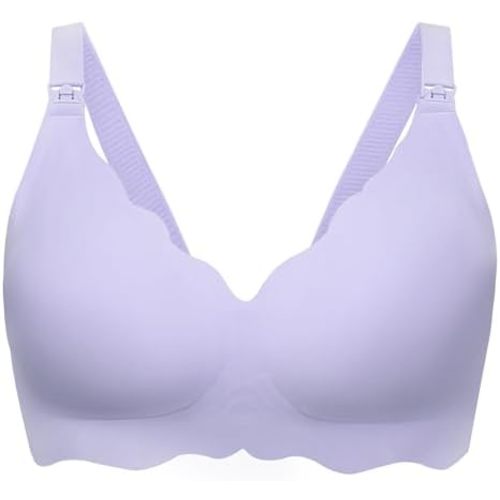Angelhood Nursing Bras for Breastfeeding Ultra Comfort Seamless Maternity Bra Wireless Pregnancy Bralette with Bra Extender