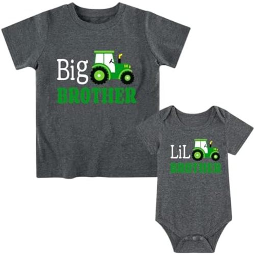 Lovefairy Big Brother Little Brother Matching Outfit Toddeler Boys Shirts Baby Clothes Newborn Outfit