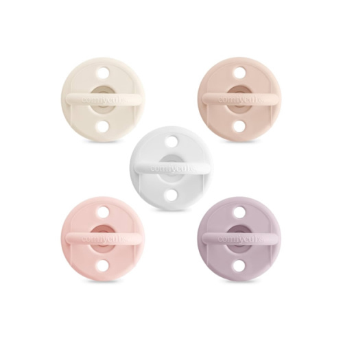 Comfy Cubs Baby Pacifiers, 5 Pack for 0+ Months - Soft Breast-Like Nipple Shape - CPSIA Compliant Silicone Pacifier for Newborns - Girl Pack Baby Essentials - Ideal Newborn Gift Set - Multicolor Girl