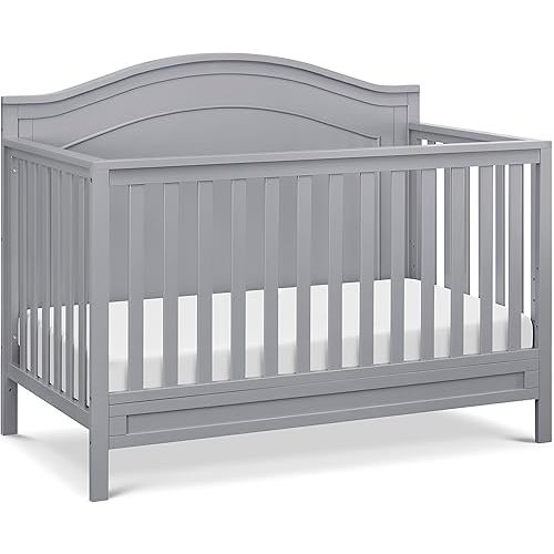 DaVinci Charlie 4-in-1 Convertible Baby Crib with Wooden Toddler Bed, Daybed & Full-Size Bed Conversion - Durable & Easy to Assemble - GREENGUARD Gold Certified - 4 Adjustable Mattress Heights - Grey