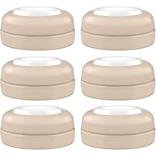 Maymom Screw Lids Aka Travel Caps with Rewritable Sealing Disc Compatible with Avent, Maymom Wide Mouth Bottles; Cap Replace Avent Natural Bottle Sealing Ring and Sealing Disc, 6pcs. (Khaki)
