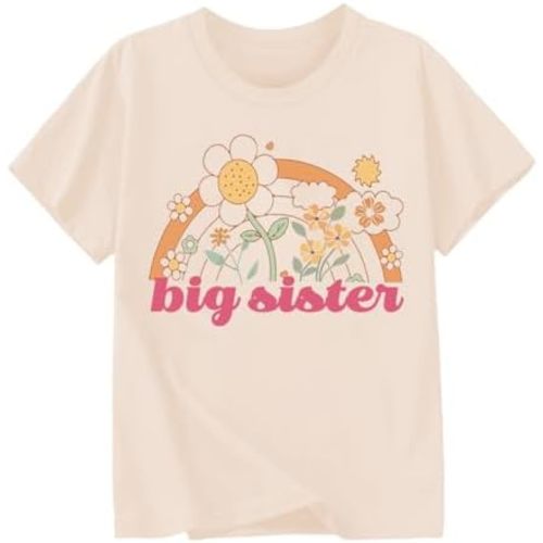 4-5T for Charlotte: Big Sister Shirt for Toddler Girls Cotton Short Sleeve Tshirts Announcement Outfits 2-10 Years