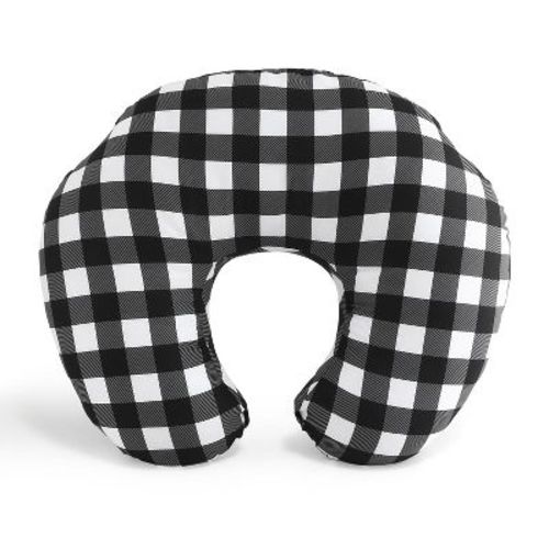 The Peanutshell Nursing Pillow For Breastfeeding, Black And White Buffalo Plaid