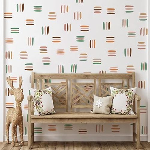 Runtoo Boho Line Wall Decals Modern Abstract Geometric Wall Art Stickers Window Clings for Living Room Bedroom Nursery Office Home Decor