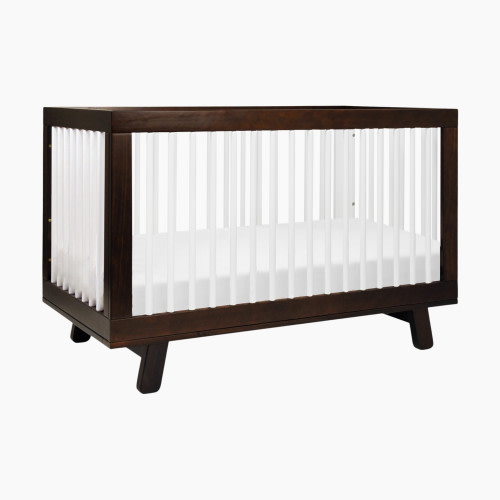 babyletto Hudson 3-in-1 Convertible Crib with Toddler Bed Conversion Kit - Espresso / White