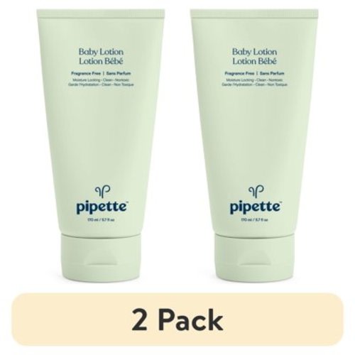 (2 pack) Pipette Baby Lotion, Fragrance Free, 5.7 fl oz