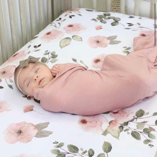 Millie's Dusty Rose Garden Crib Sheet
